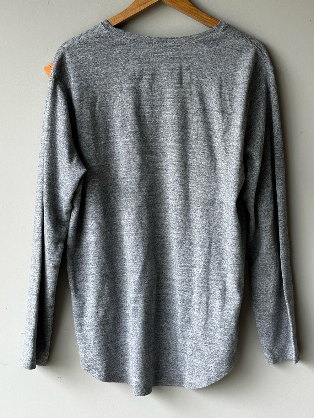On the byas Gray Crewneck Sweater - Lightweight Pullover longer length - Picture 3 of 8